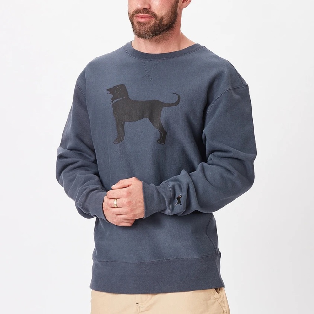 The Black Dog Navy Blue Crewneck Sweatshirt with Black Dog Graphic - Picture 8 of 11